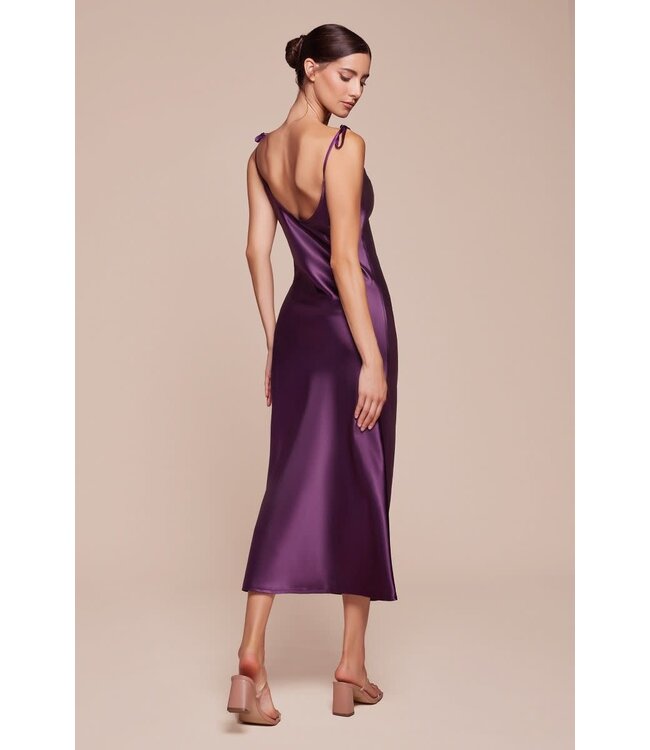 10301 Robe Satinée Aubergine