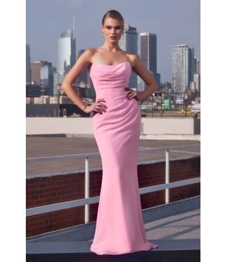 207 Robe Sans Bretelle Rose Pâle