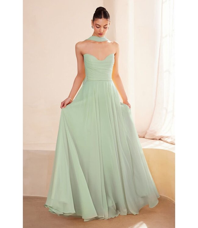 10307 Robe Sans Bretelle Sauge