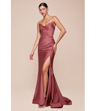 10197 Robe Satinée Bustier Sienna Rose