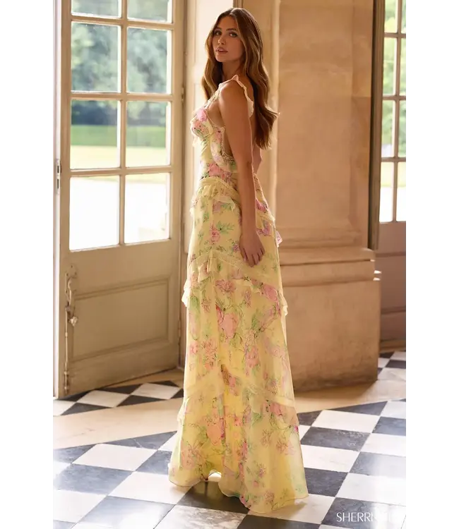 57782 Robe Fleurie Jaune