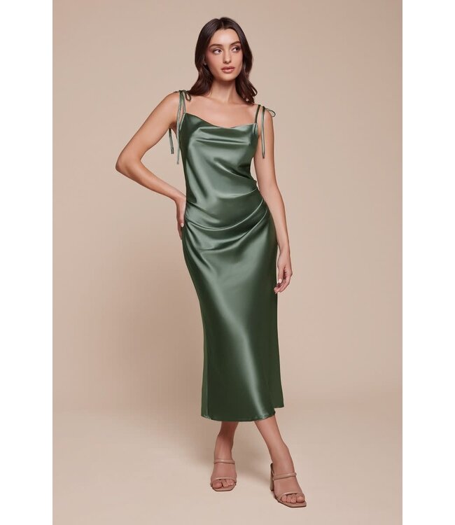 10301 Robe Satinée Vert Moss