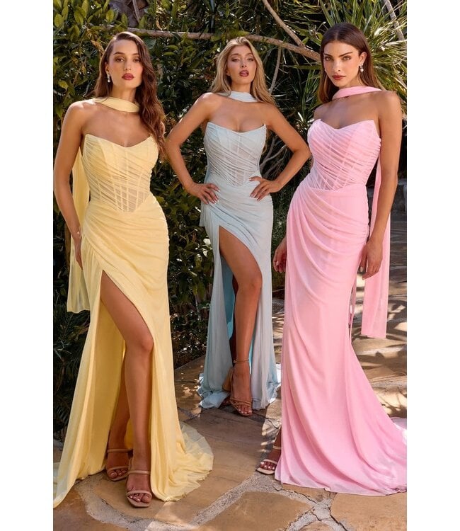 10383 Robe Avec Fente Rose Pâle