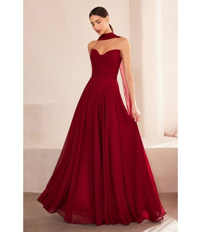 10307 Robe Sans Bretelle Bourgogne