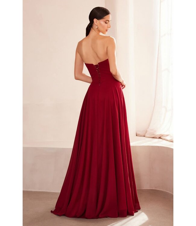 10307 Robe Sans Bretelle Bourgogne