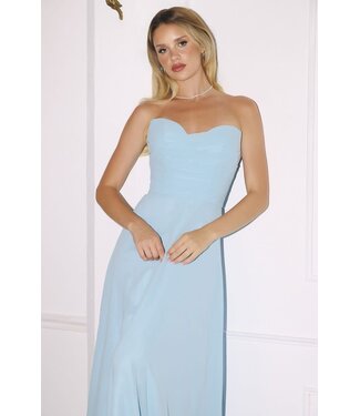 10307 Robe Sans Bretelle Bleu Pâle