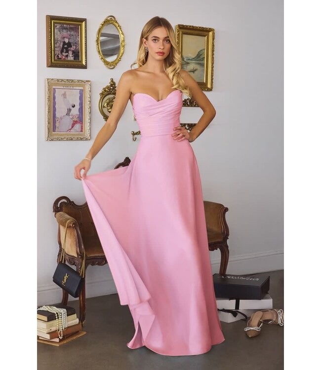 10307 Robe Sans Bretelle Rose Pâle