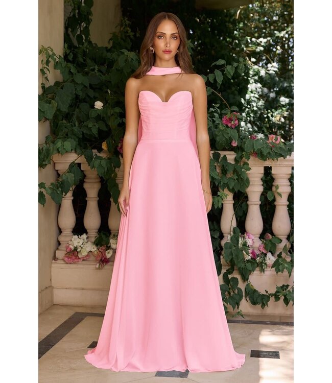 10307 Robe Sans Bretelle Rose Pâle