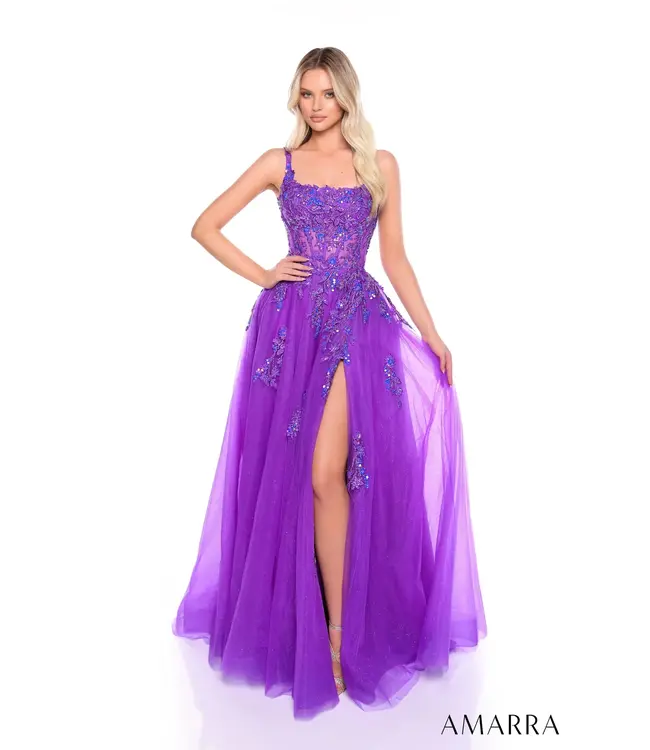 88084 Robe Corset Col Droit Mauve