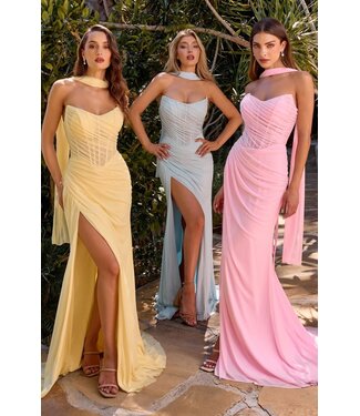 10383 Robe Avec Fente Jaune