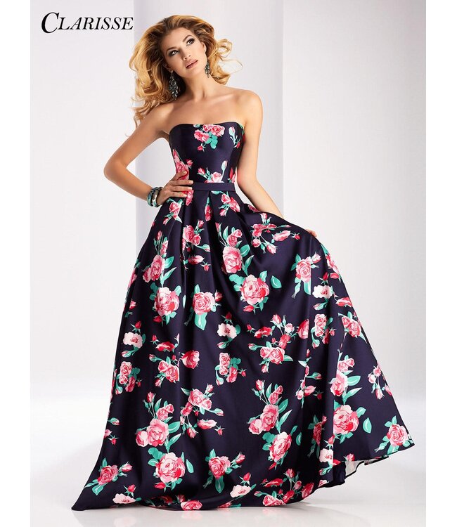 3029 Robe bustier avec fleurs