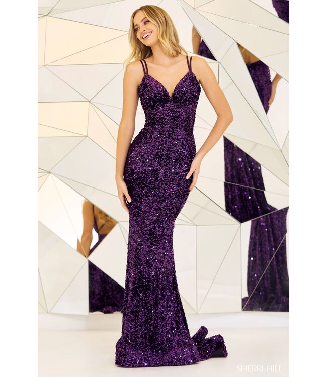 55135 Robe À Paillette Sirène Rouge