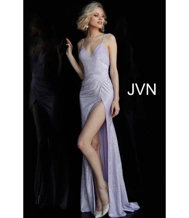 67102 Robe ajustée scintillante drapée