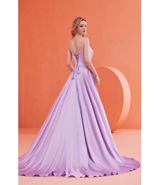 j22018 Robe De Satin Lilas