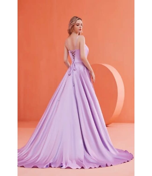 j22018 Robe De Satin Lilas