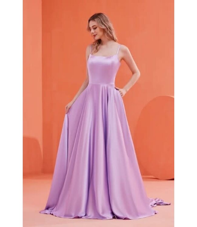j22018 Robe De Satin Lilas
