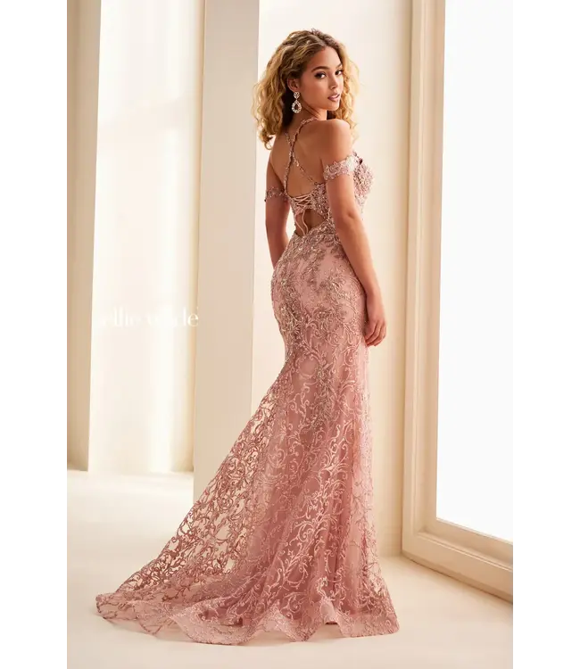 37045 Robe Off-the-shoulder Rose Gold