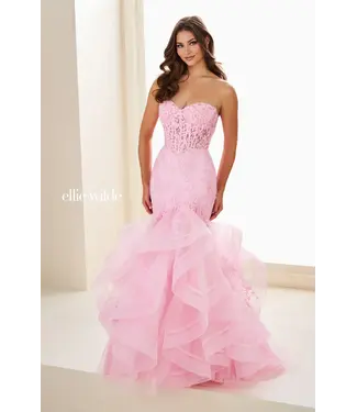 37113 Robe Sirène Bustier Rose Pâle
