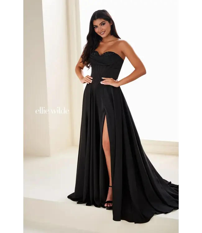 37213 Robe Bustier En A Noire