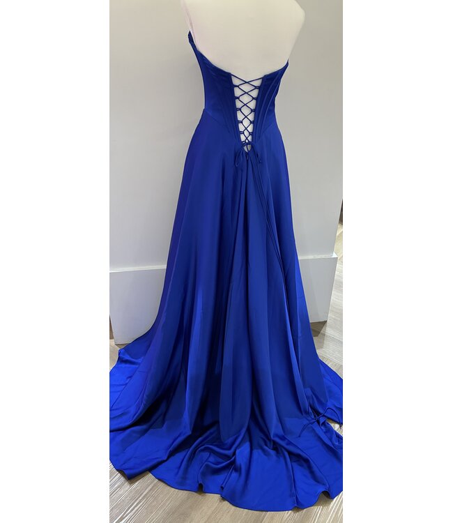 37213 Robe Bustier En A Bleu Royal