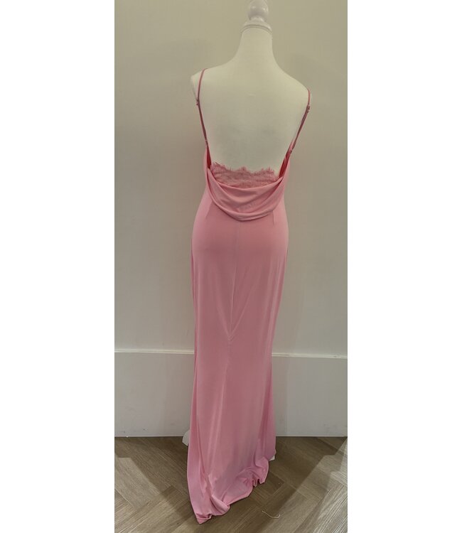 8002 Robe Col Baveux Dos Ouvert Rose Pâle