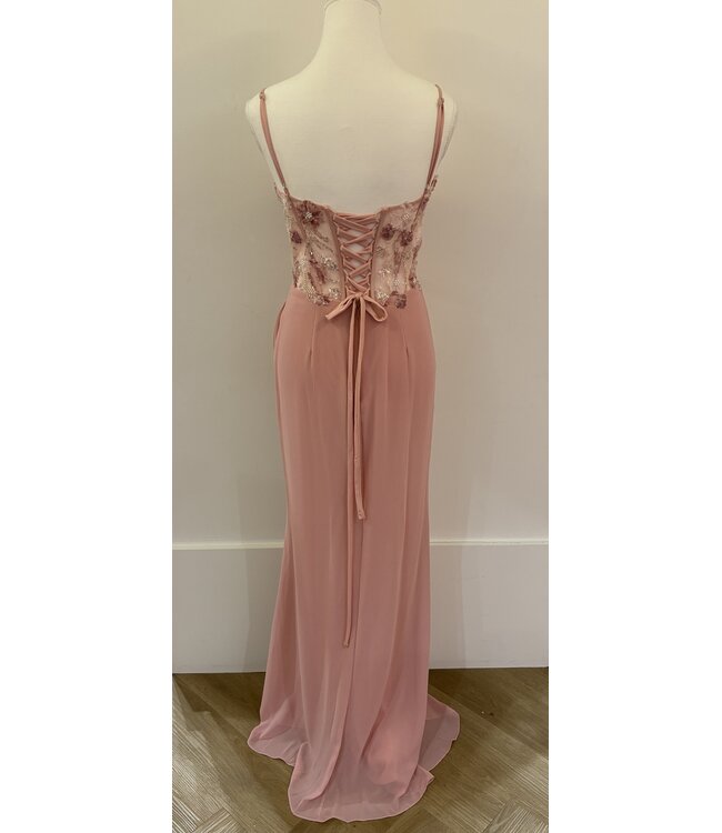 10227 Robe Corset Ajusté Rose