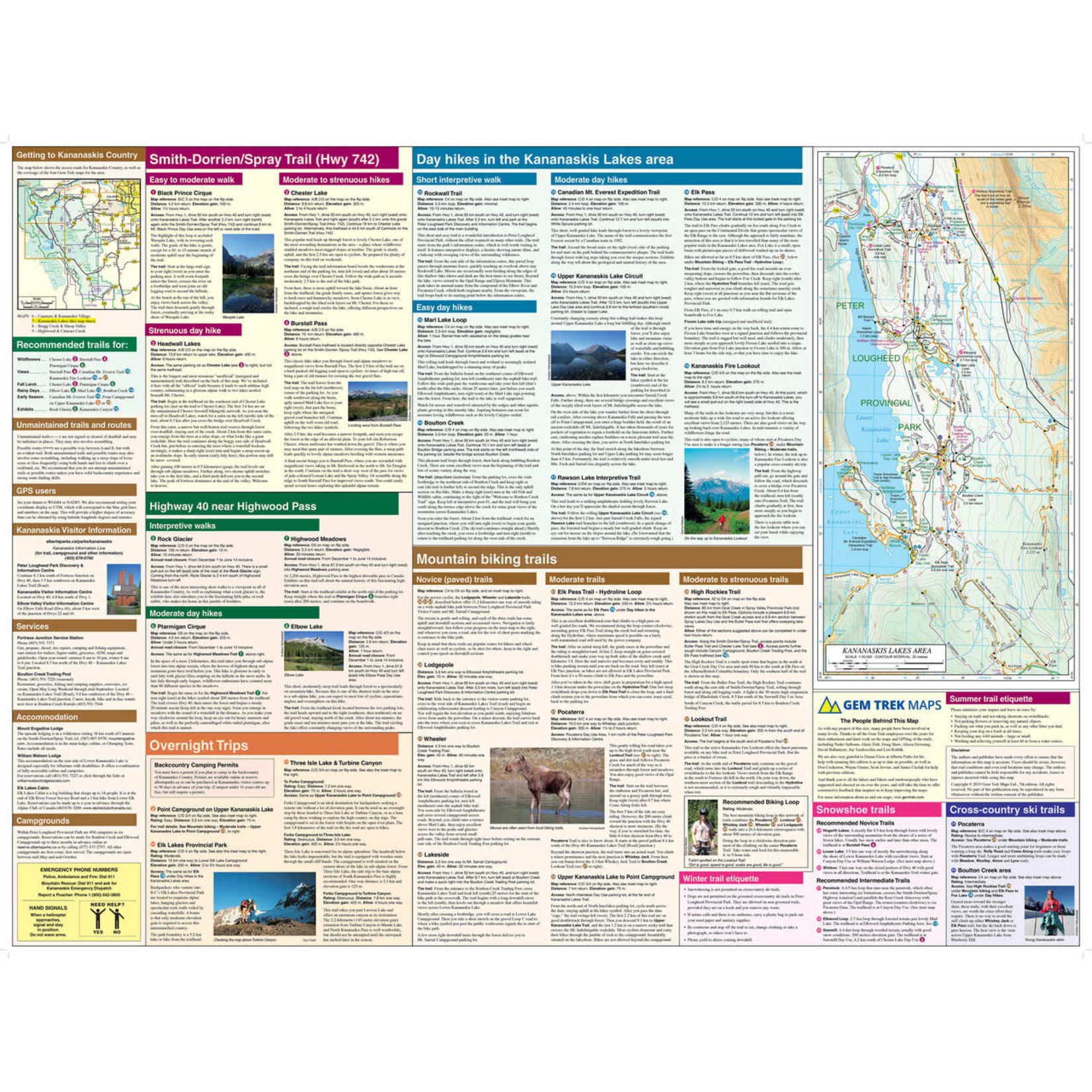 Gemtrek map Kananaskis Lakes