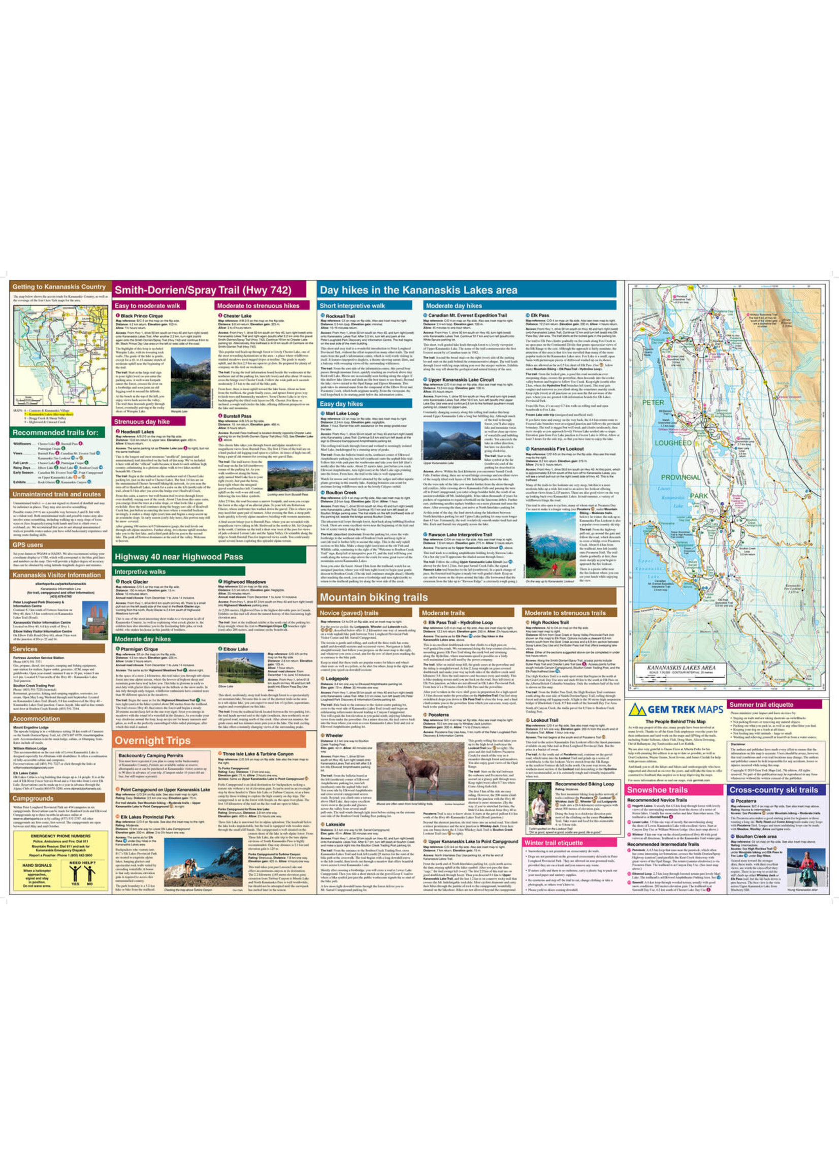 Gemtrek map Kananaskis Lakes