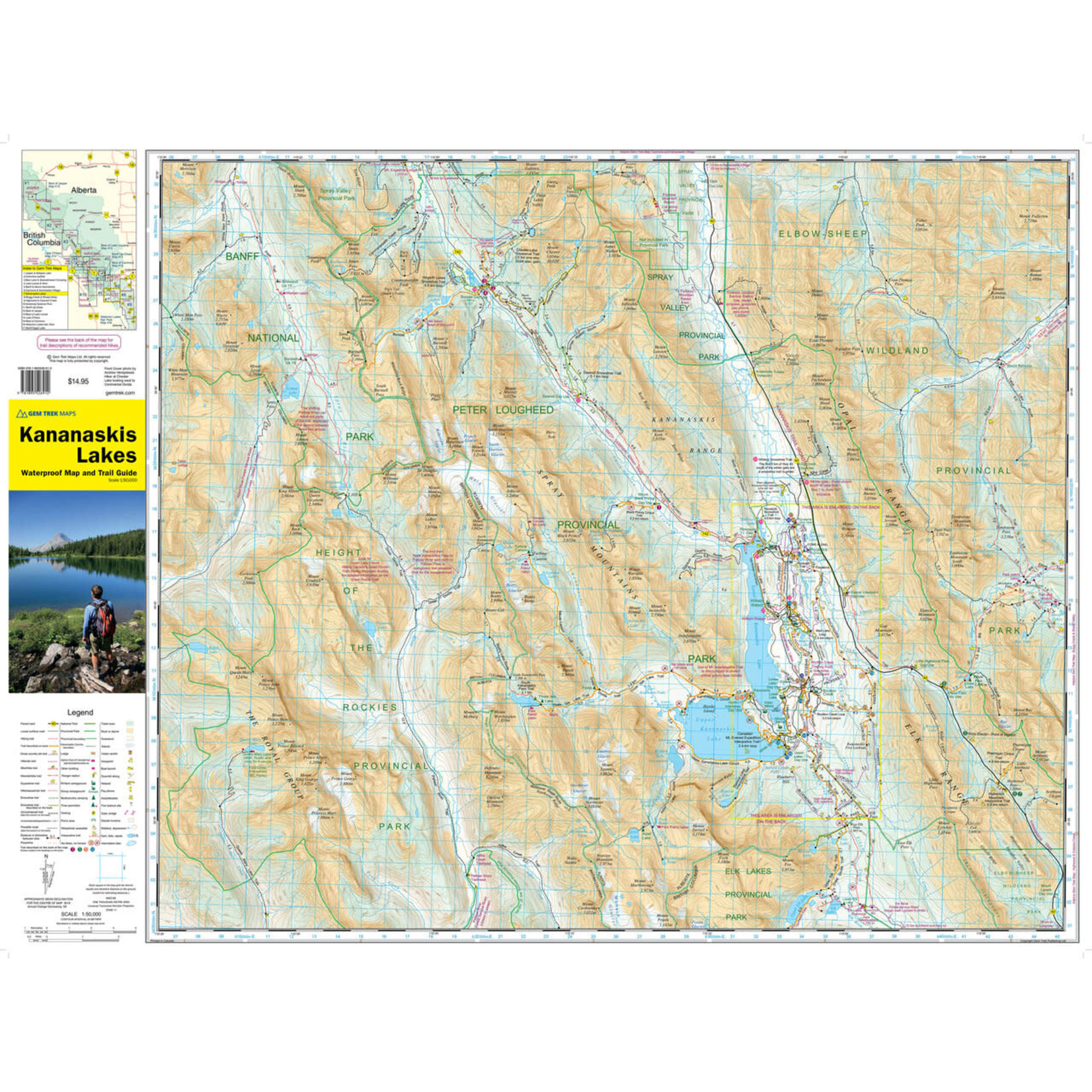 Carte GemTrek Kananaskis Lakes