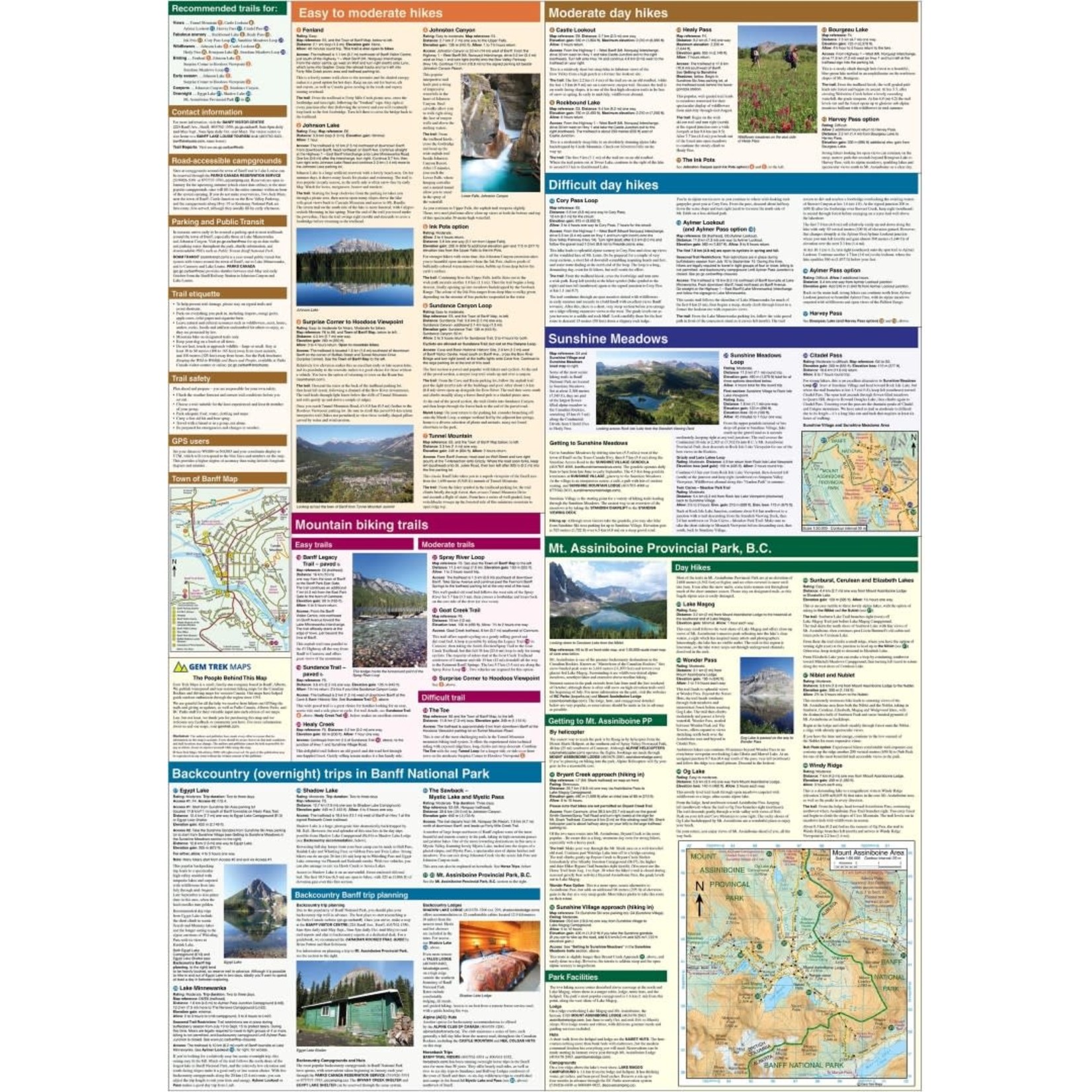 Gemtrek map Banff &  Mount Assiniboine
