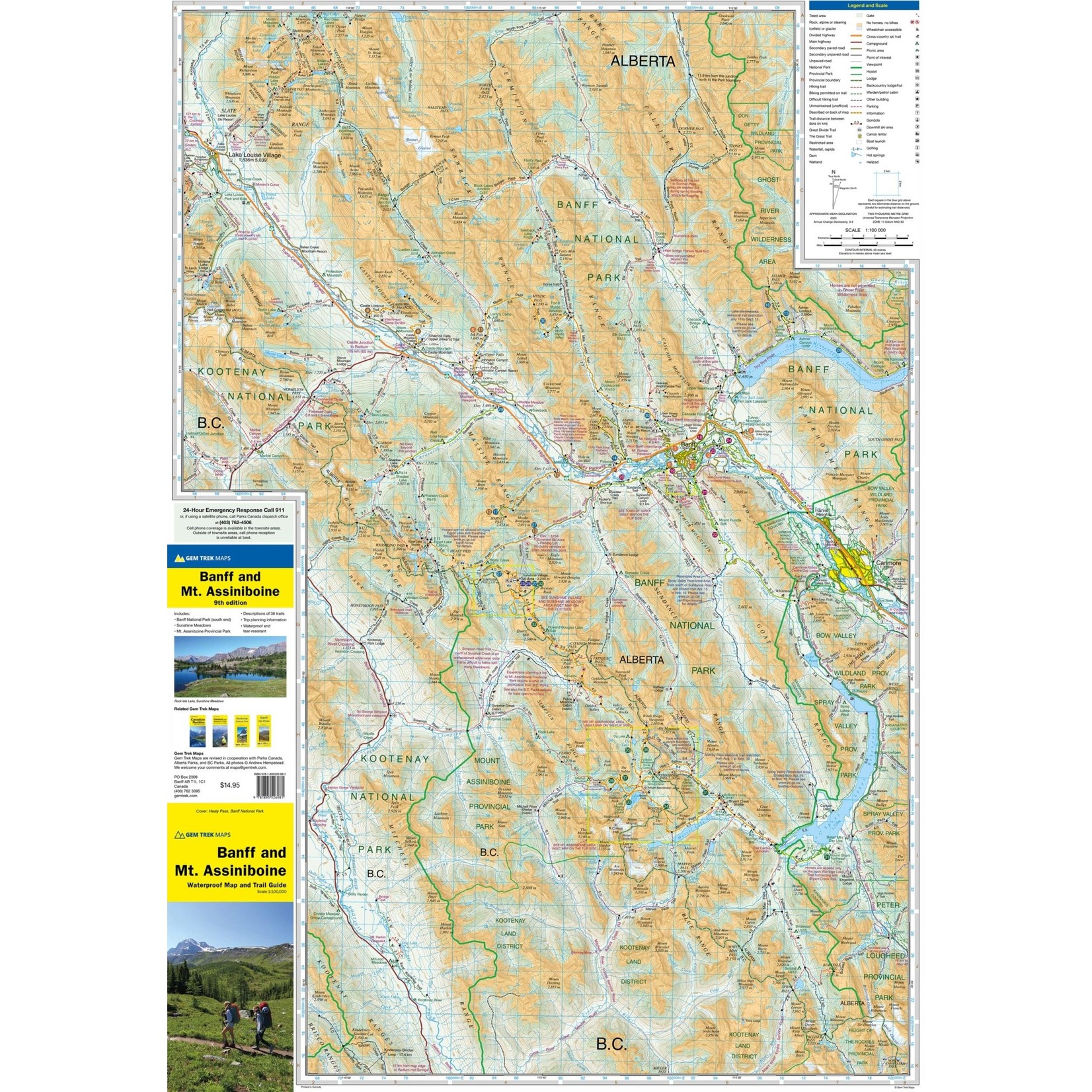 Gemtrek map Banff &  Mount Assiniboine