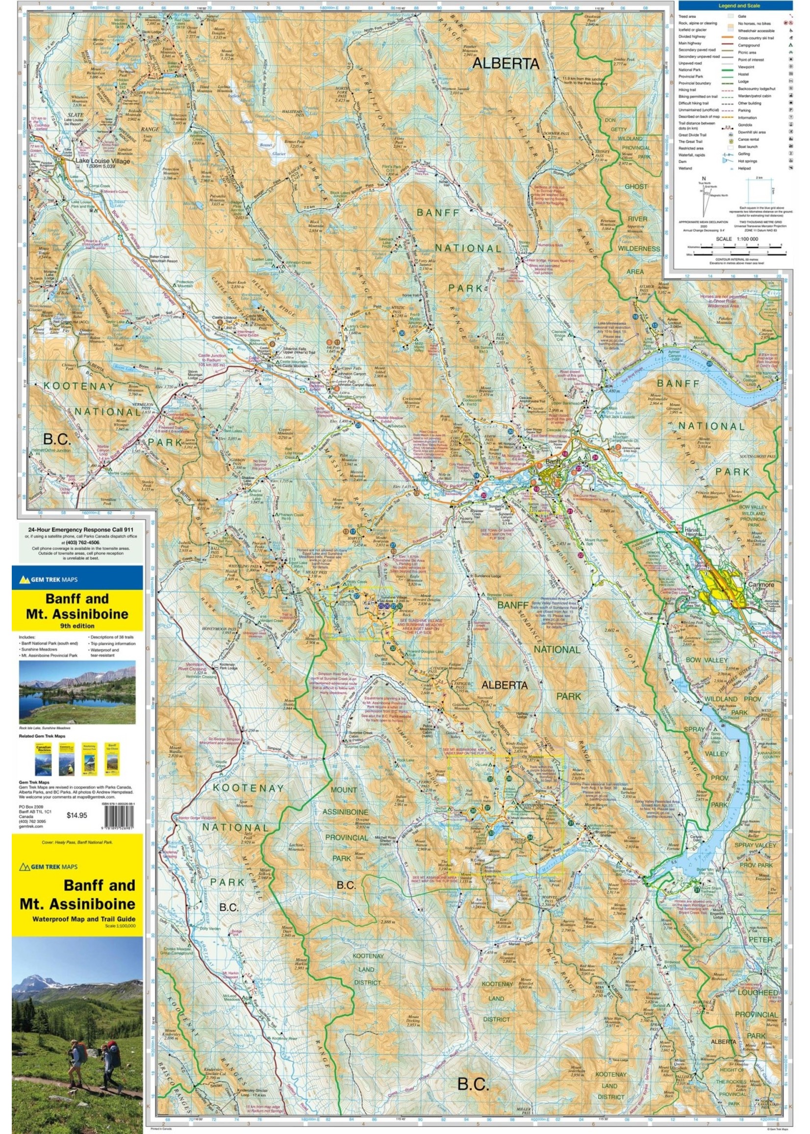 Carte Gemtrek Banff & Mount Assiniboine