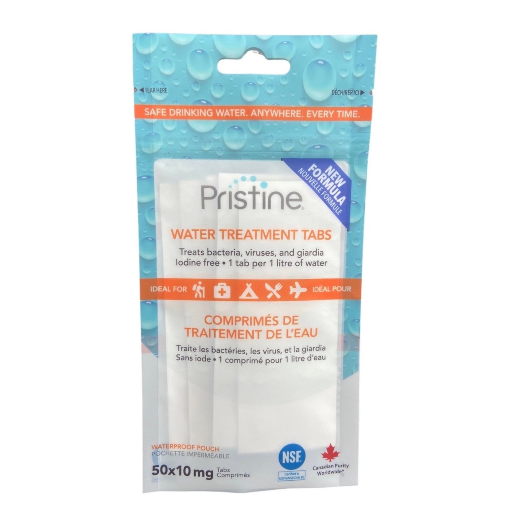 Comprimé de traitement de l'eau Pristine