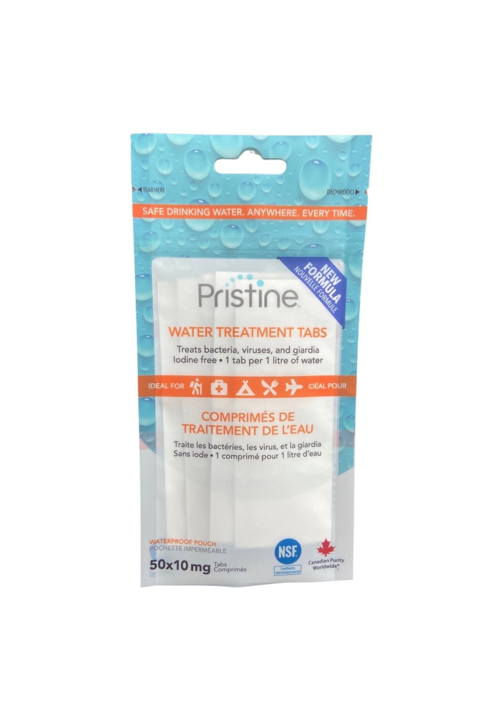 Comprimé de traitement de l'eau Pristine