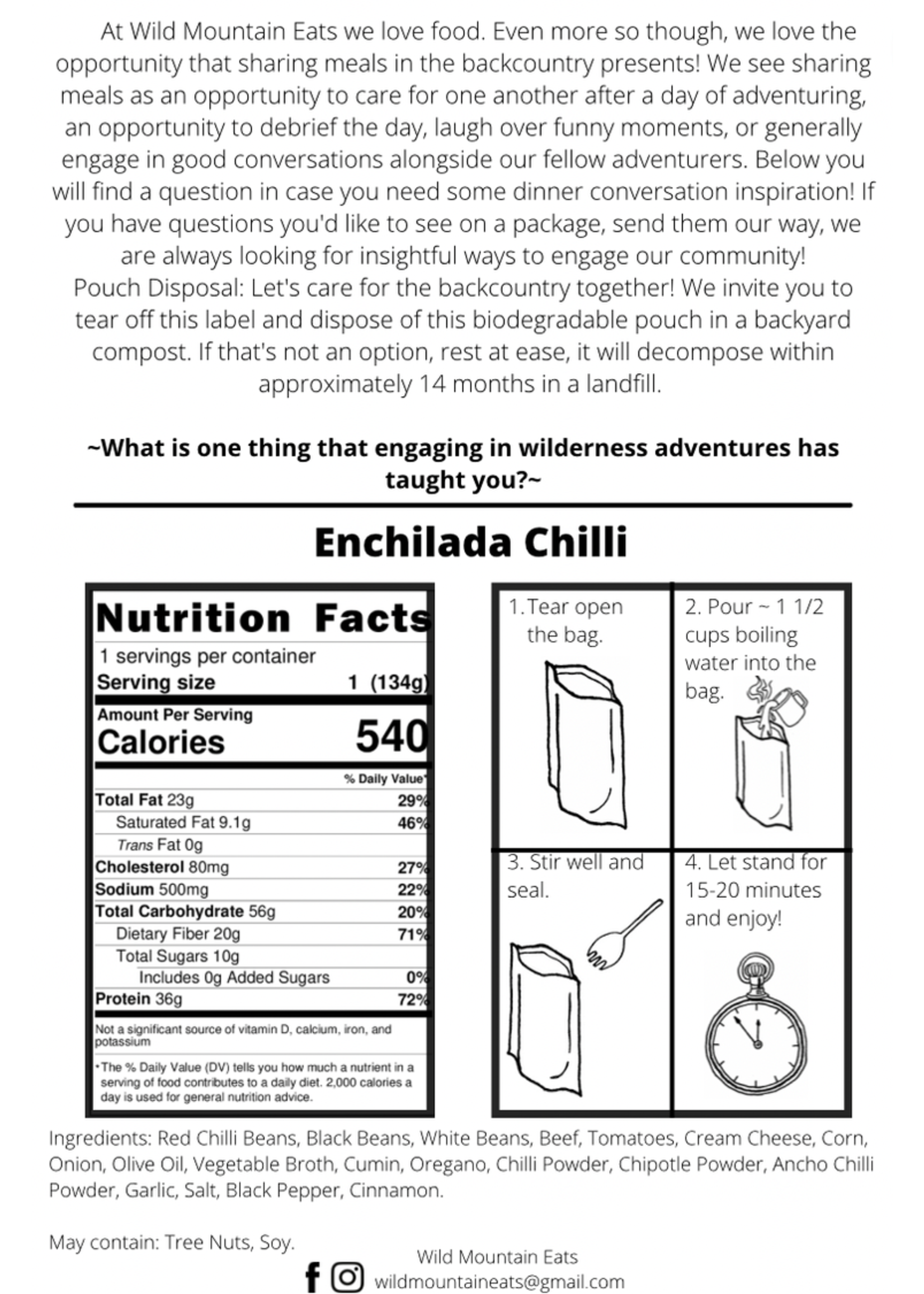 Chili enchilada de Wild Mountain Eats