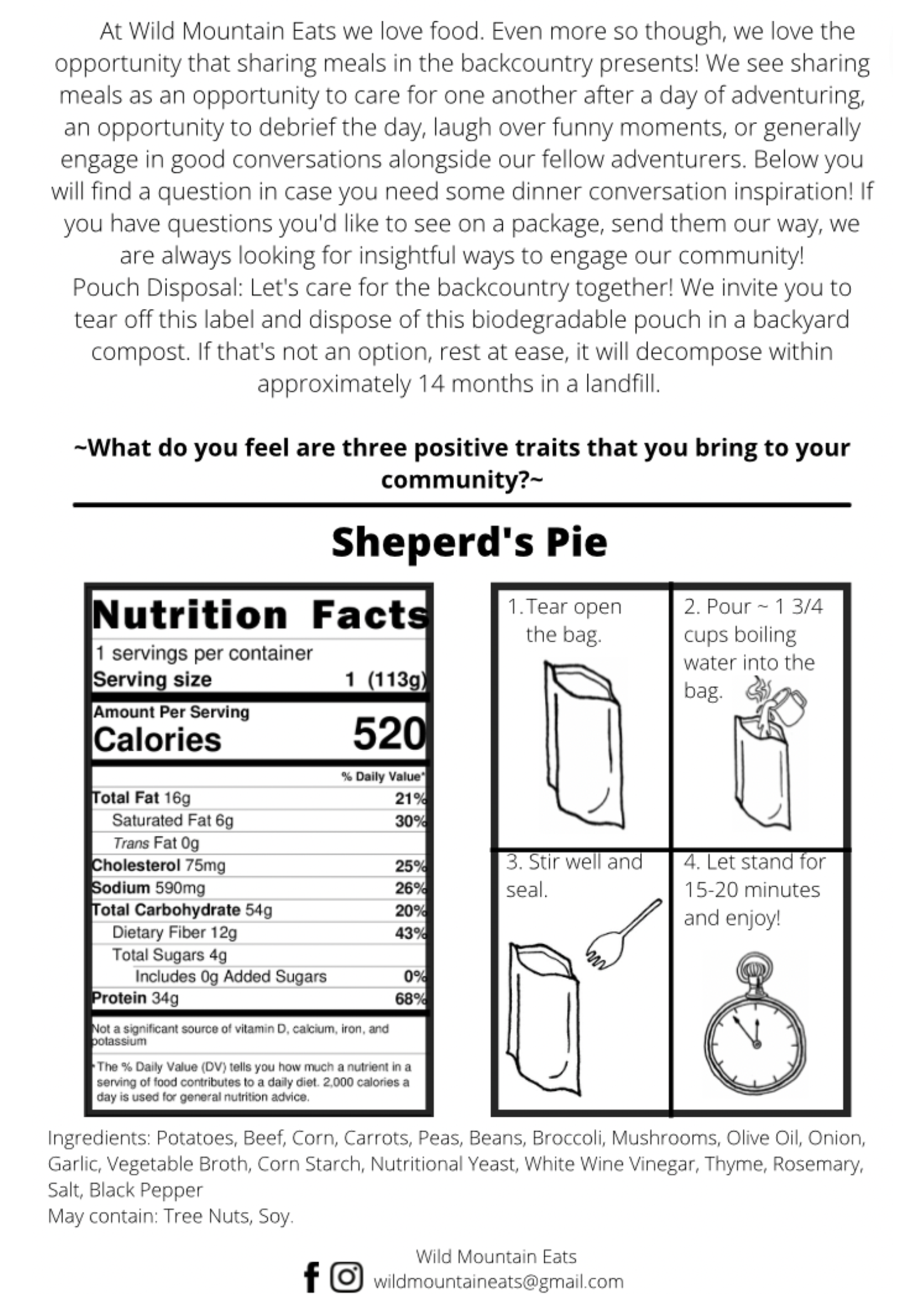 Wild Mountain Eats Shepherd's Pie
