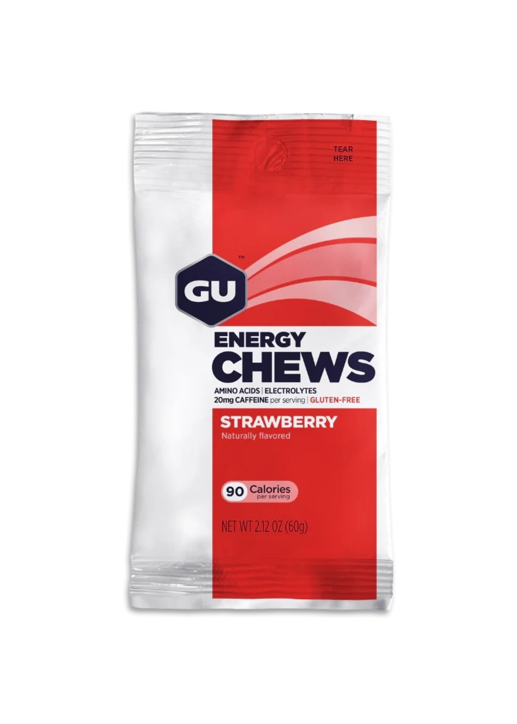 GU Chews - fraises + caféine