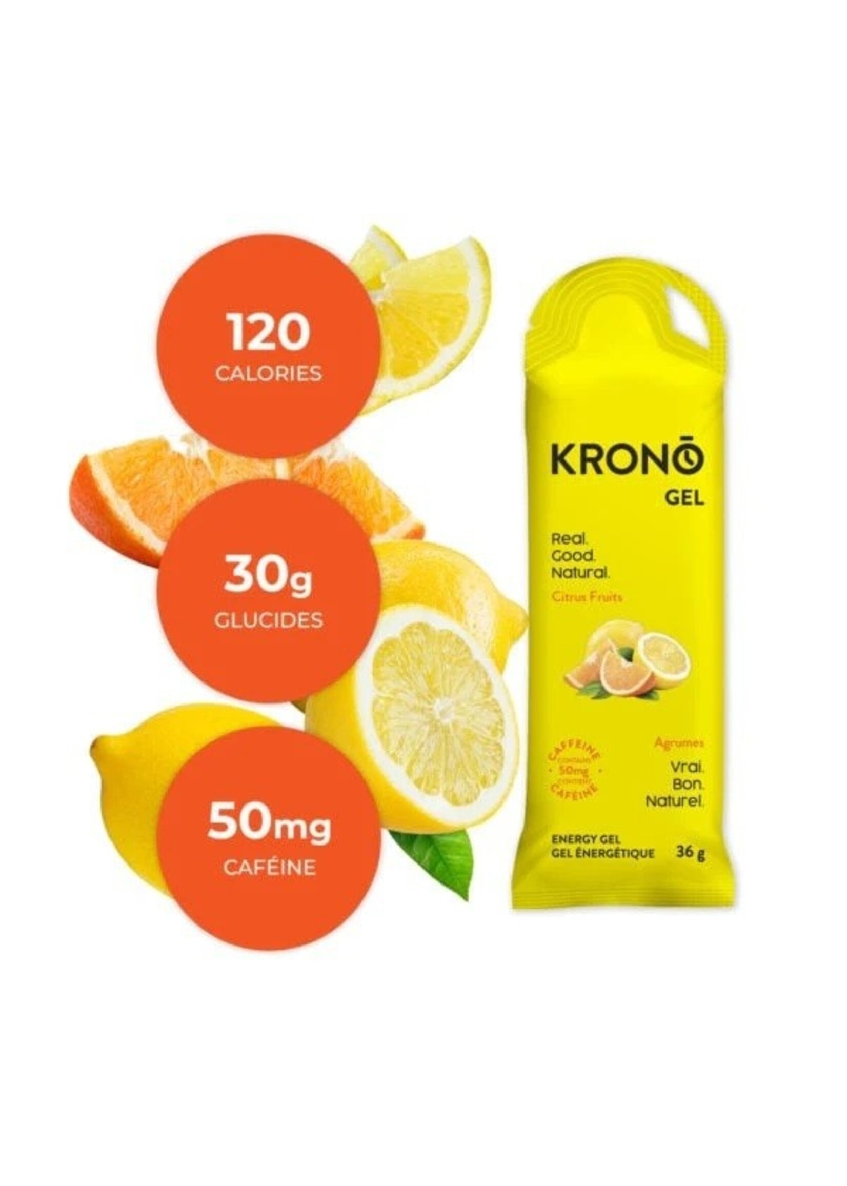 Krono Nutrition Krono Citrus Fruits Energy Gels + 50 mg of caffeine