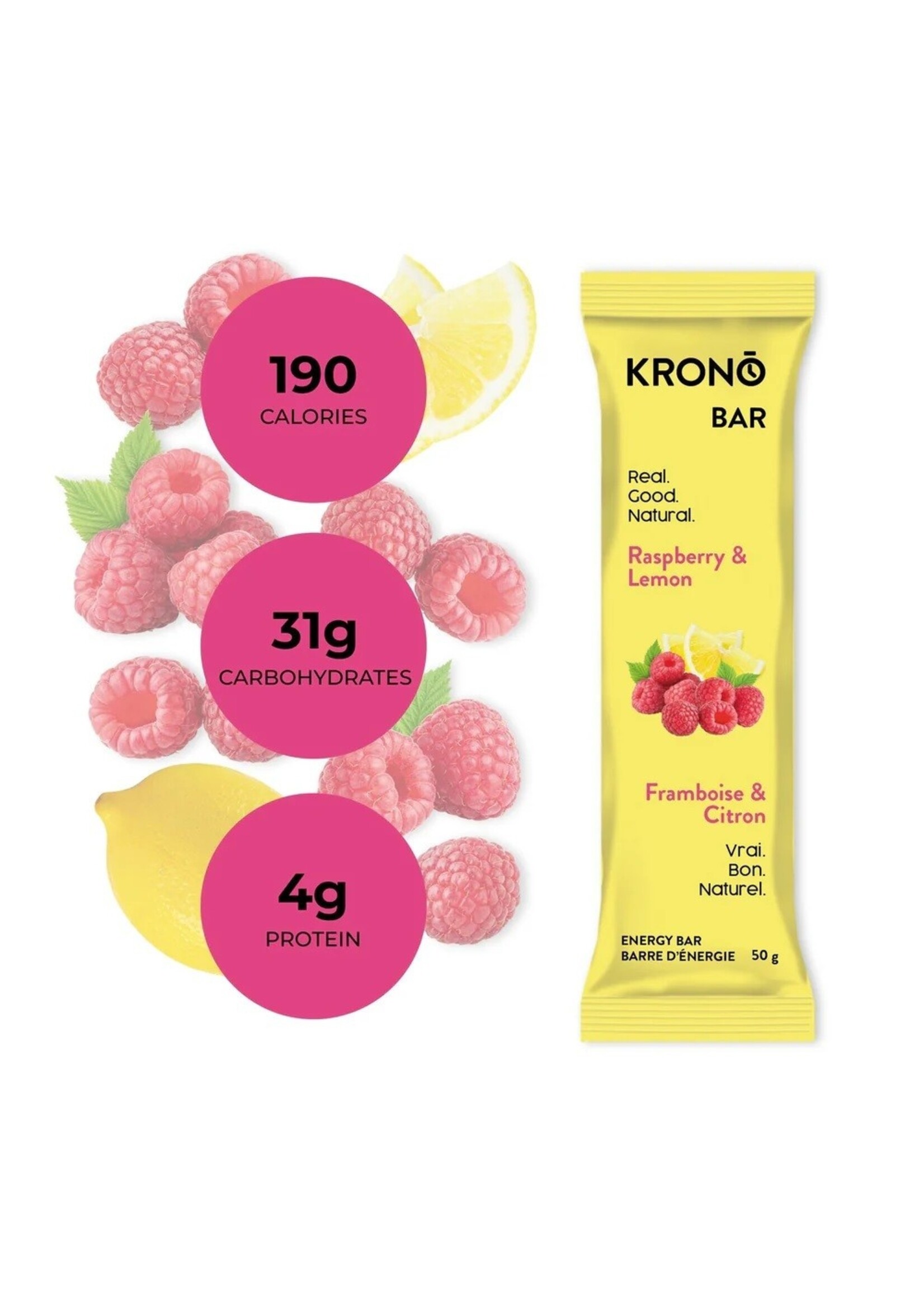 Krono Nutrition Krono Lemon + Raspberry Energy Bar