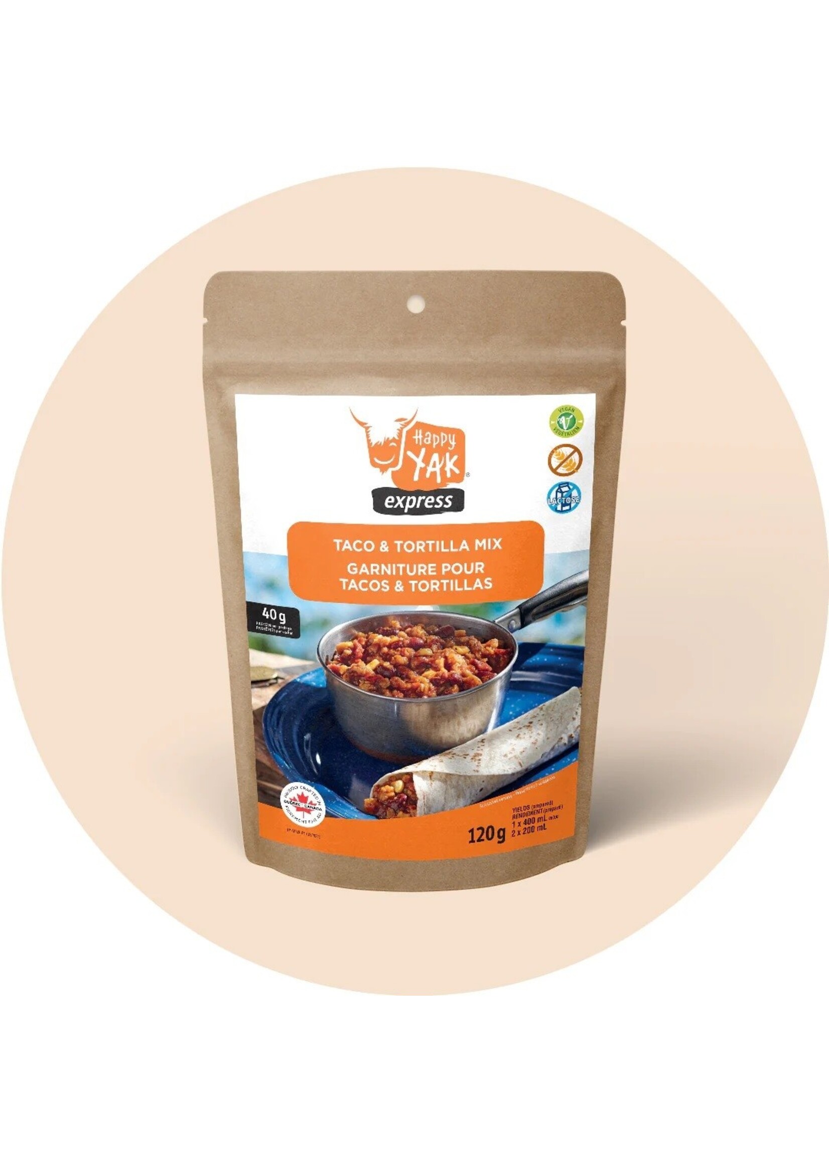 Happy Yak Happy Yak Taco + Tortilla Vegetarian Mix (Vegan, Gluten Free, Lactose Free)
