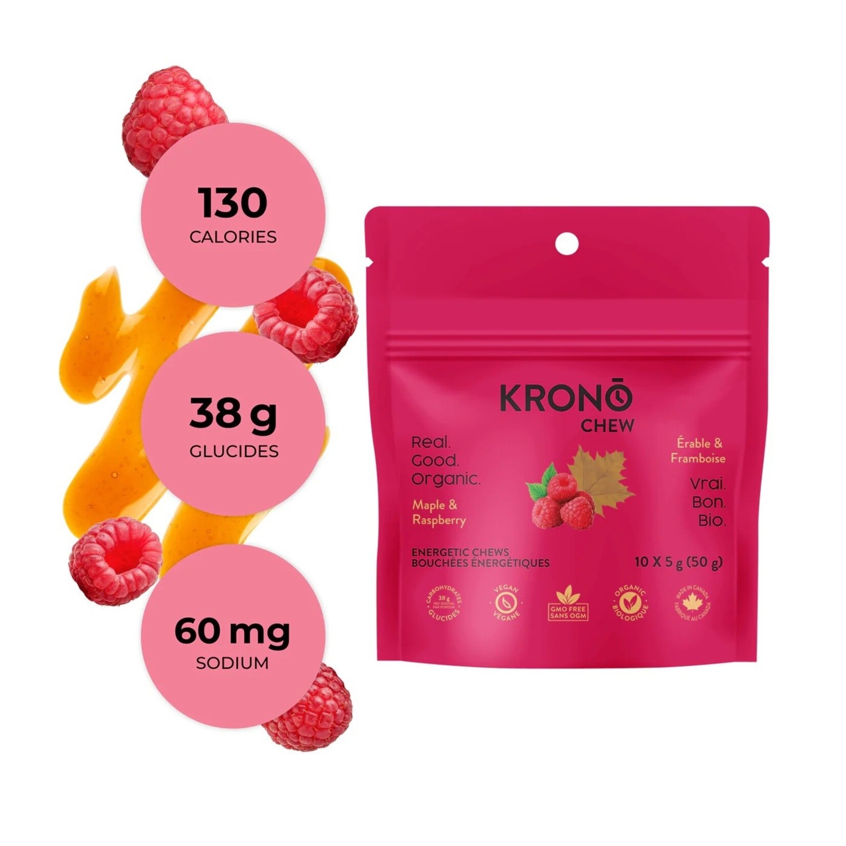Krono Nutrition Bouchées énergétiques Krono framboise + érable