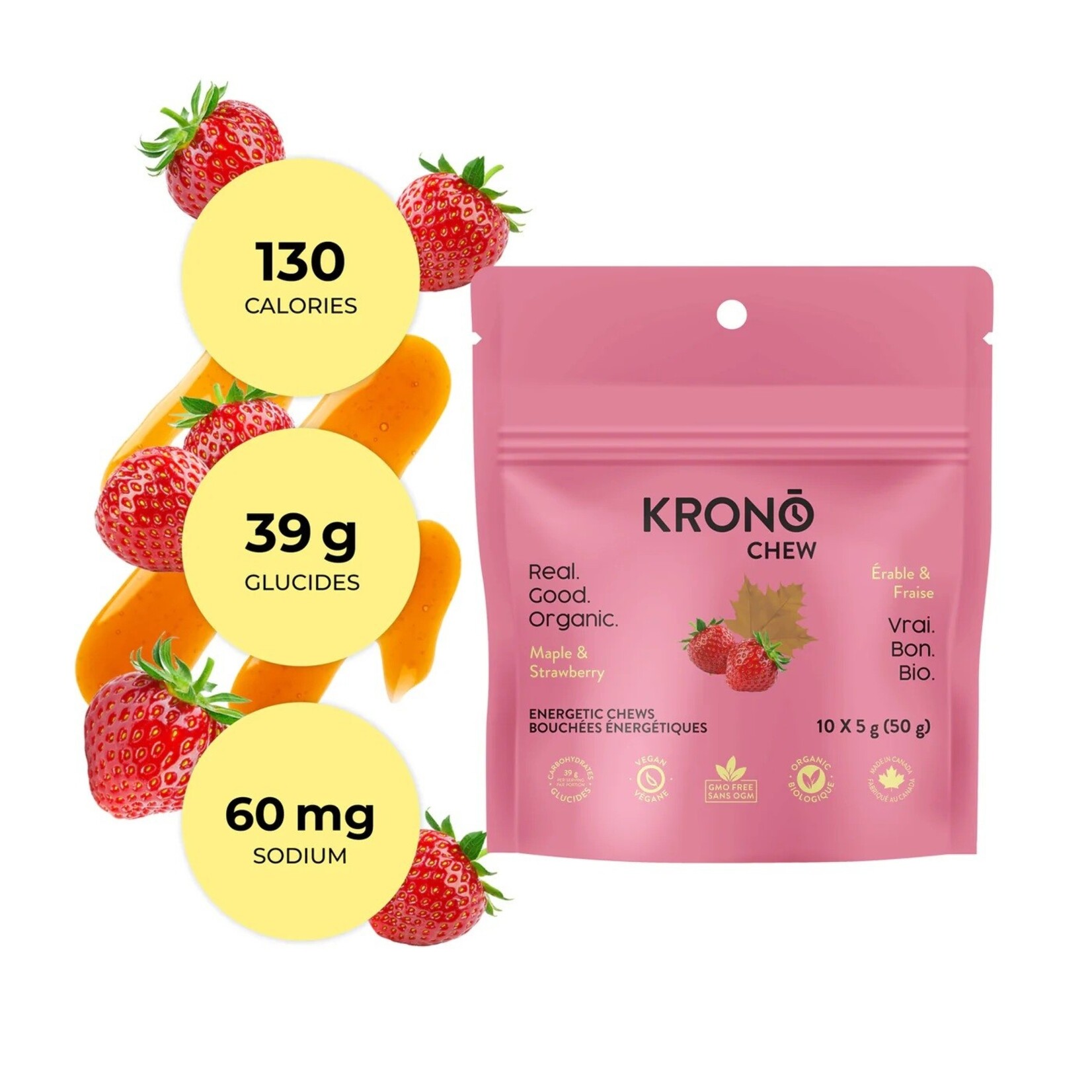 Krono Nutrition Bouchées énergétiques Krono fraise + érable