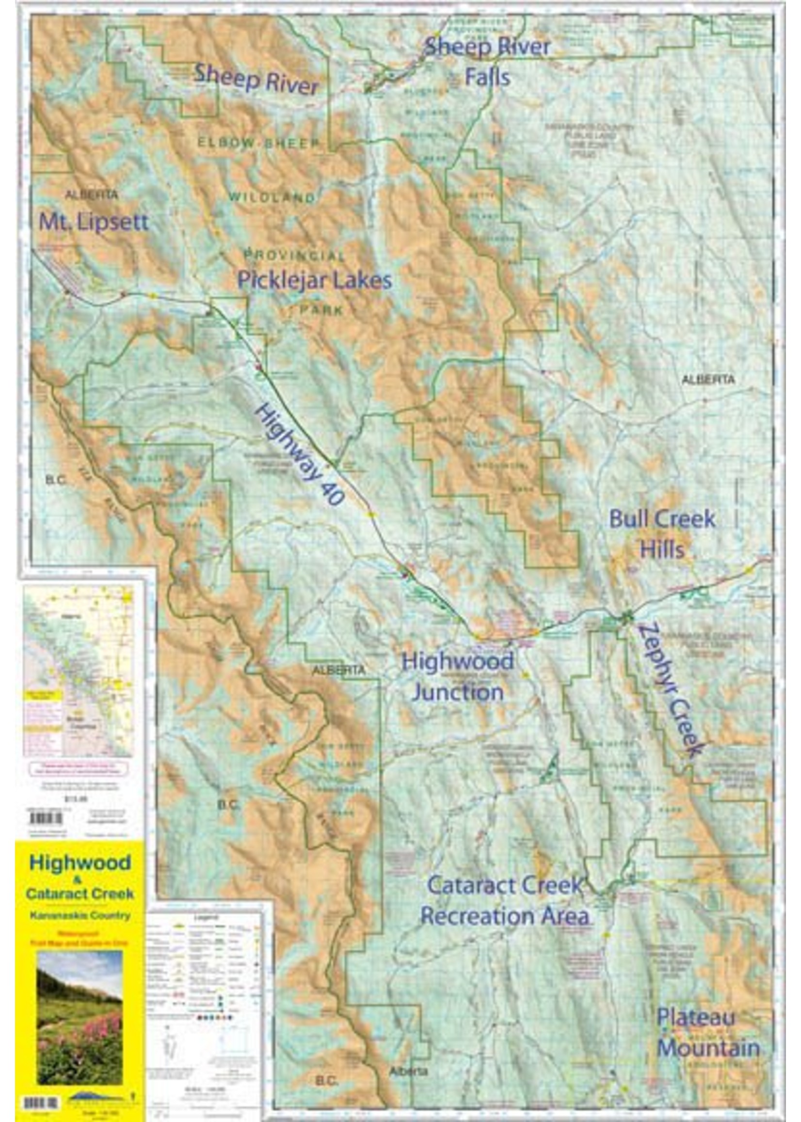 Carte Gemtrek Highwood et Cataract Creek