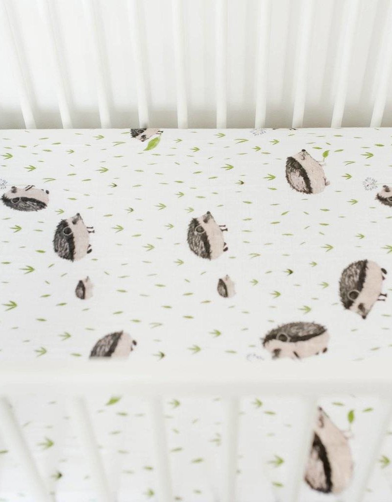Little Unicorn Cotton Muslin Crib Sheet Hedgehog