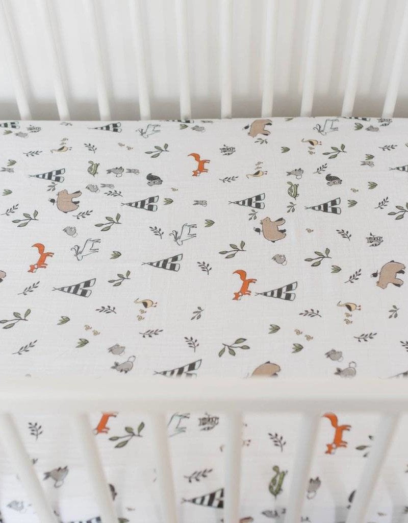 Little Unicorn Cotton Muslin Crib Shit Forest Friends Hello Baby