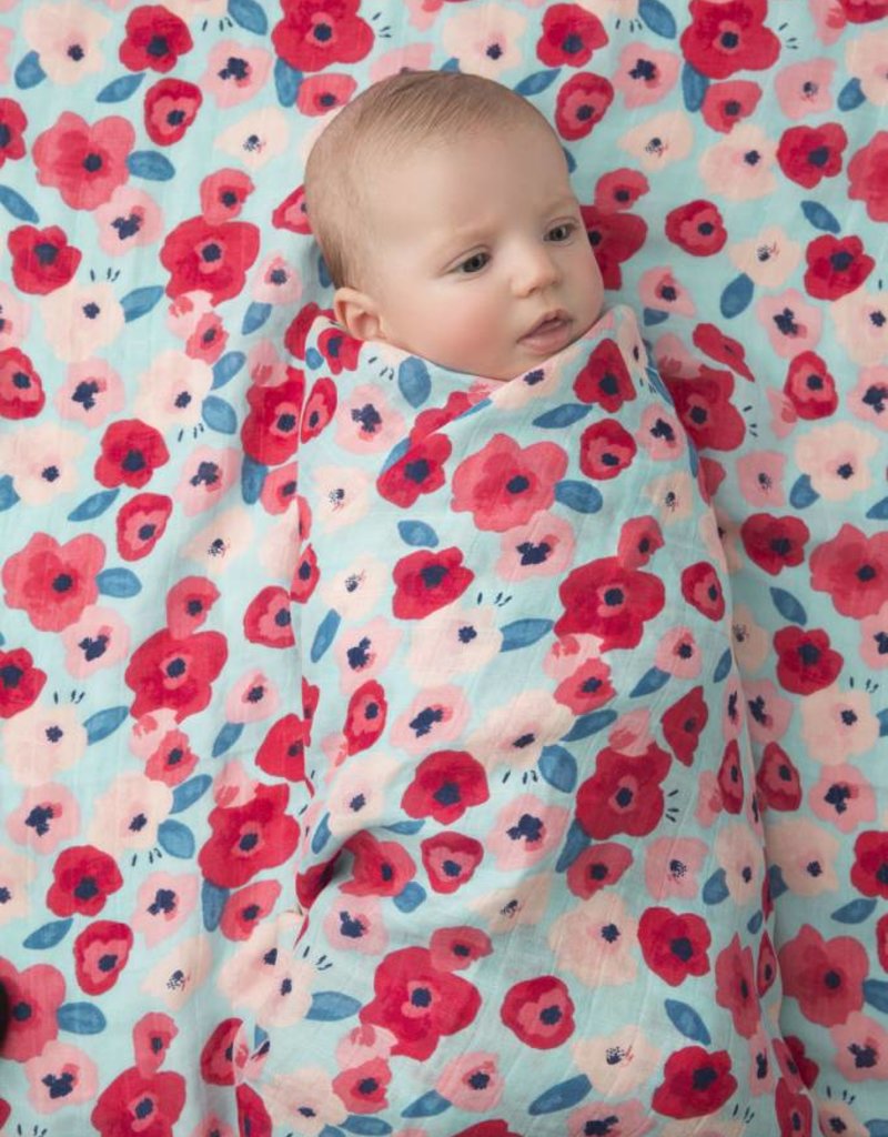 Angel Dear Bamboo Swaddle Blanket Poppies Hello Baby