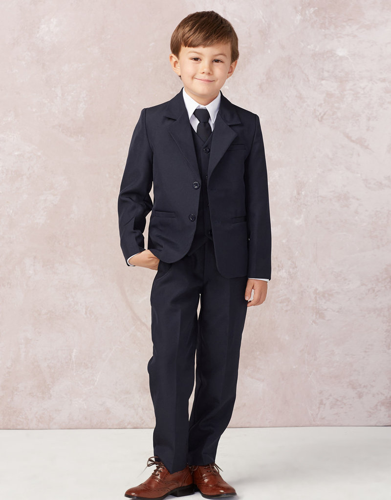 Boys Holy Communion Slim Fit Suit NAVY - Hello Baby