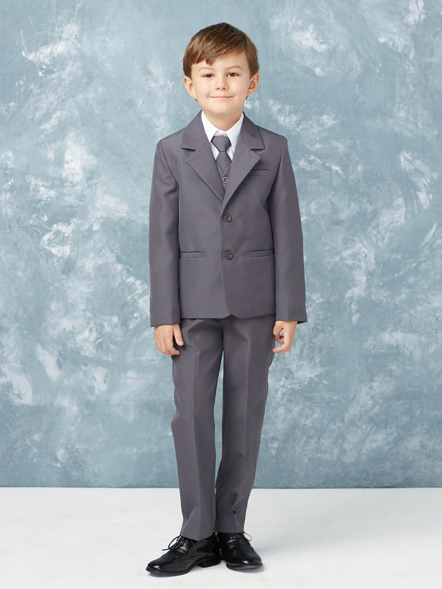 Boys Holy Communion Slim Fit Suit CHARCOAL Hello Baby