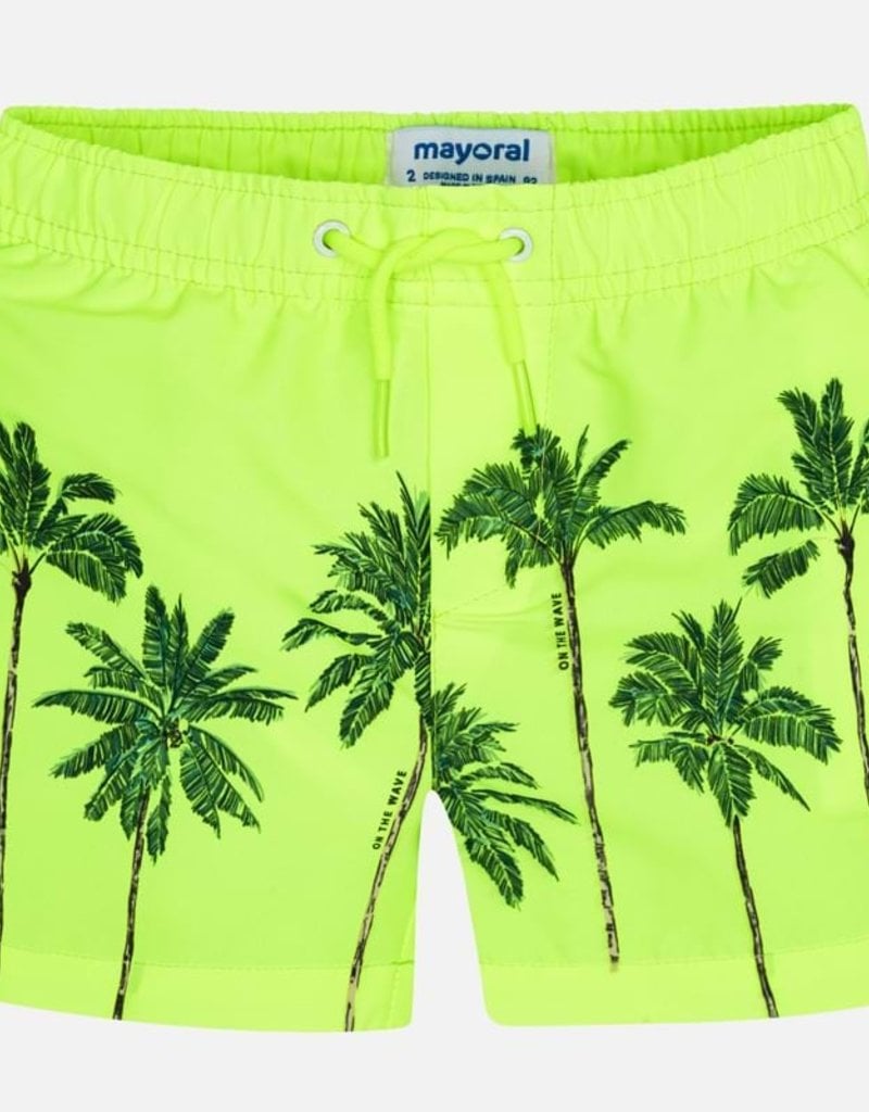 Neon Palm Swim Trunks Hello Baby