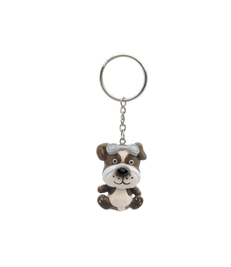 Keychain: Aviator Dog Bobble Head